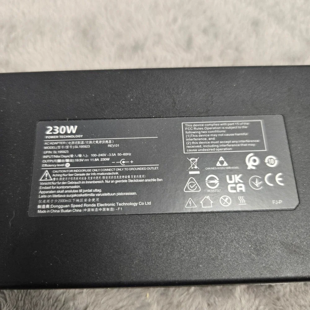 230W AC Adapter Power Supply 19.5V 11.8A SL195923 with Connector Tips Black